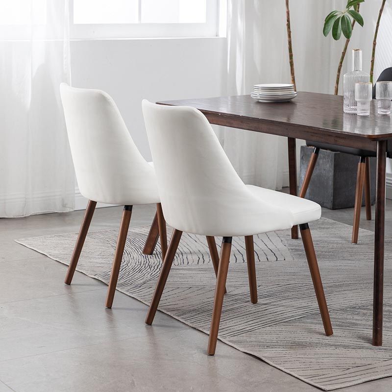 Modern PU Leather Dining Chairs Parsons Chair in Matte Finish for Indoor