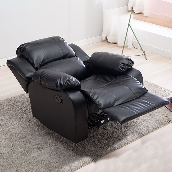 Metal Frame Standard Recliner Modern Faux Leather Recliner Chair