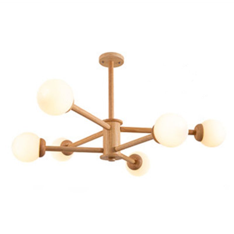 Original Wood Molecular Styling Chandelier Modern Simplicity Style Living Room Lighting Fixture