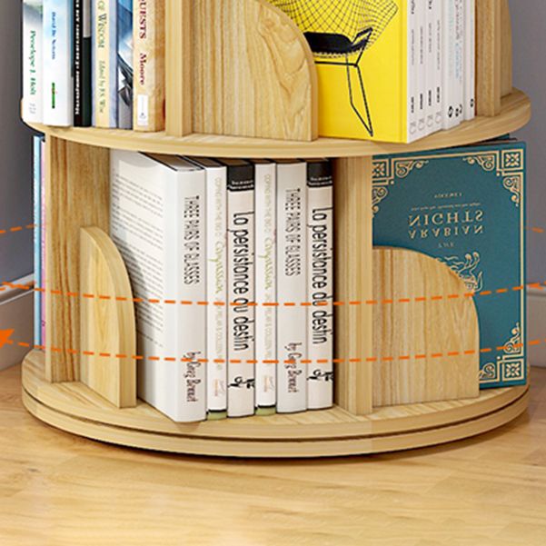 Modern Artificial Wood Bookcase Cylinder Bookshelf for Home Office