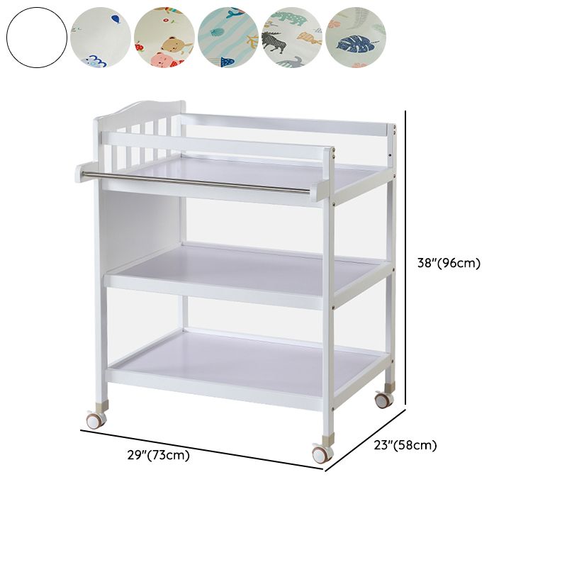 Modern Wooden Changing Table Arch Top Baby Changing Table with Shelf