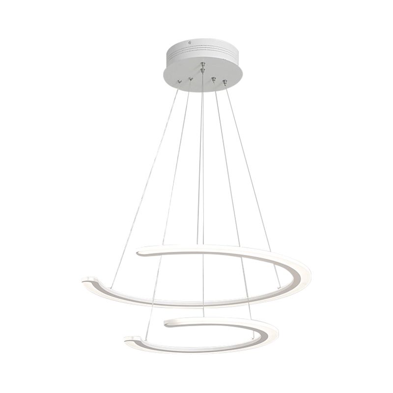 Ring Dining Room Chandelier Acrylic LED 1/2/3 Light Postmodern Ceiling Pendant in Warm/White/Natural Light