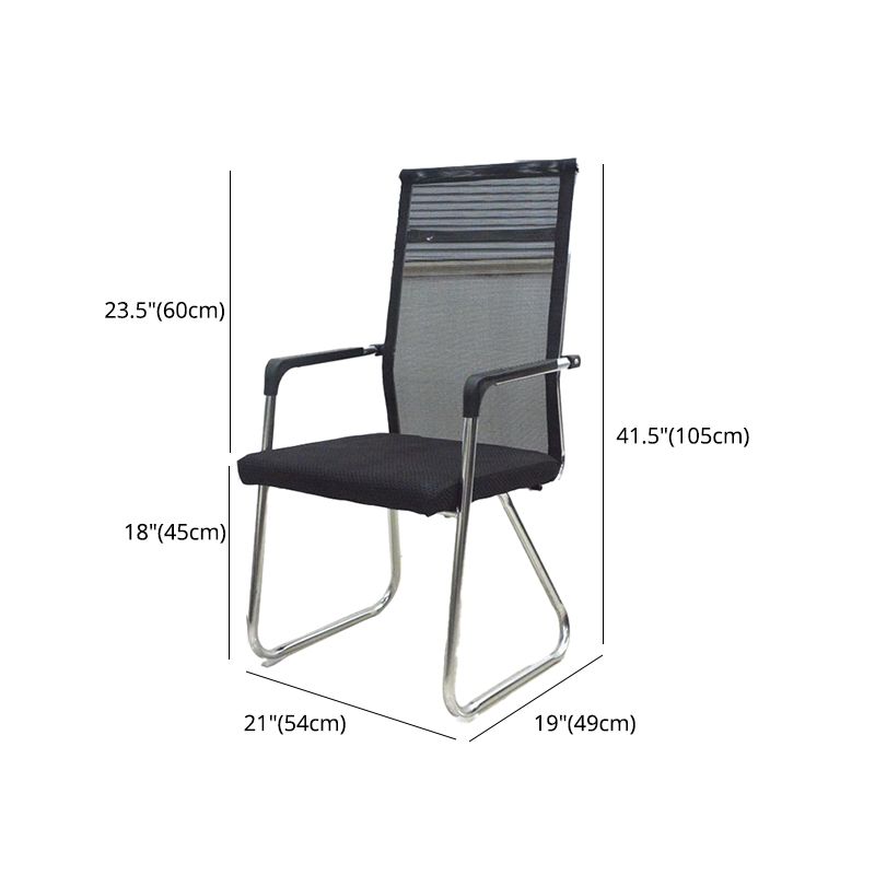 Medium/High Back Office Chair Fabric Sponge Seat Stainless Steel Legs Desk Chair