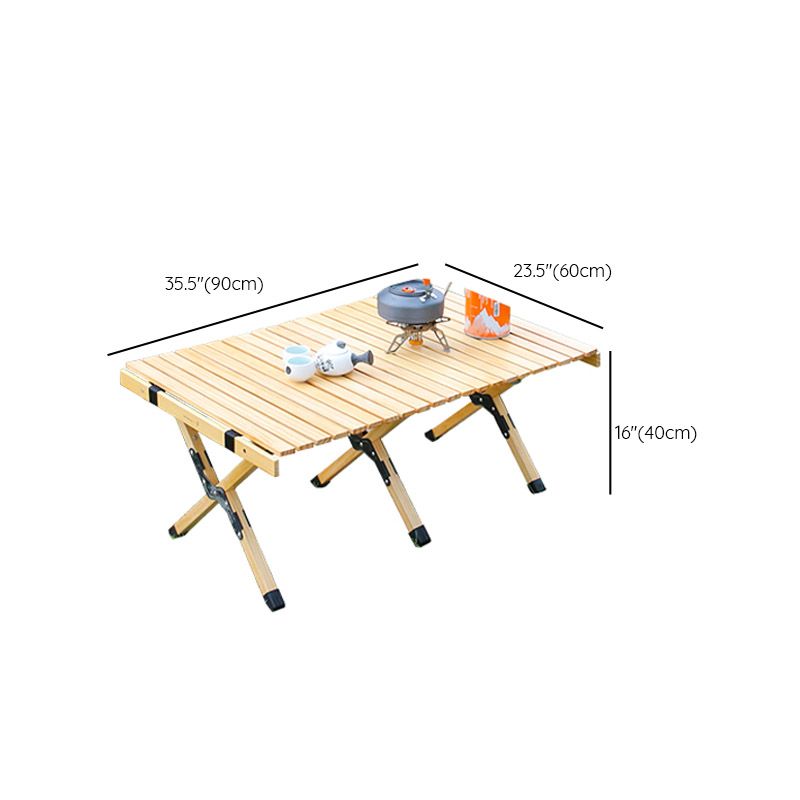 Modern Beech Wood Folding Table Outdoor Solid Wood Camping Table