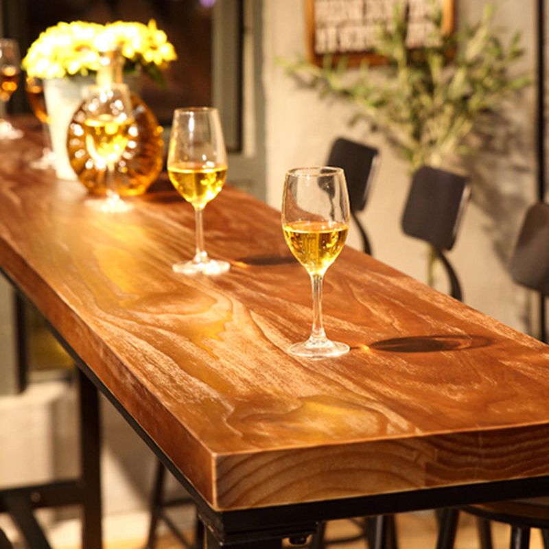 Industrial Style Bistro Bar Table Rectangle Wood Bar Table for Dining Room