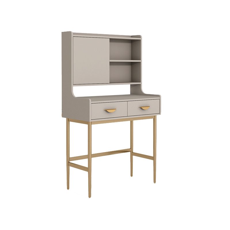 Glam Metal and Wood Makeup Vanity Desk White/Grey Makeup Vanity Desk Table