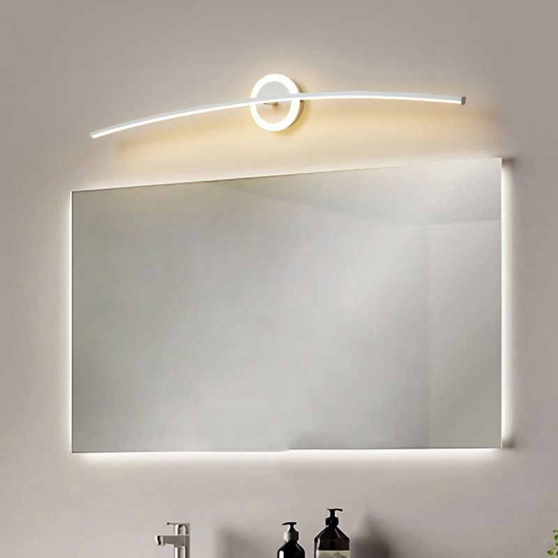 Contemporary Single Bathroom Vanity Light LED Bath Bar in White/Black Finish