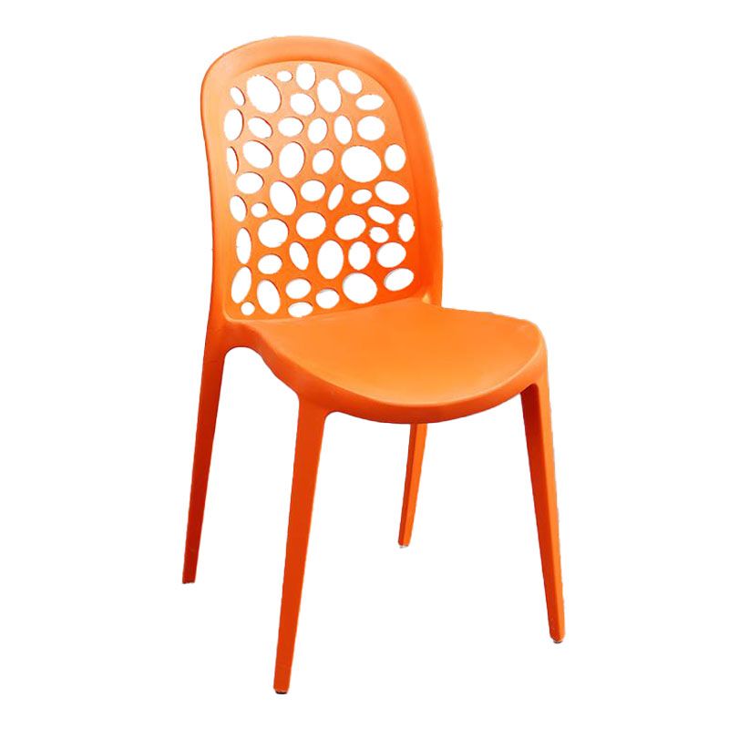 Contemporary Style Armless Plastic Side Chair Open Back Side Chair