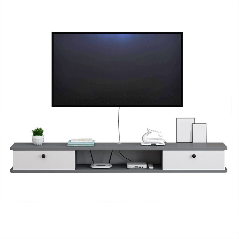 9" D Wall-mounted TV Stand Console Contemporary Closed Storage TV Stand with 2 Doors