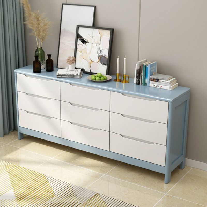 Contemporary Matte Finish Storage Chest Bedroom Solid Wood Dresser