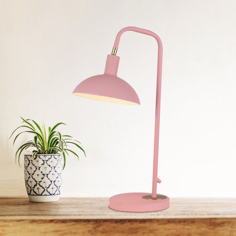 Metallic Dome Shade Nightand Lampe Nordic 1 Bulbe Rose / Jaune / Blue Table Lumière pour le chevet