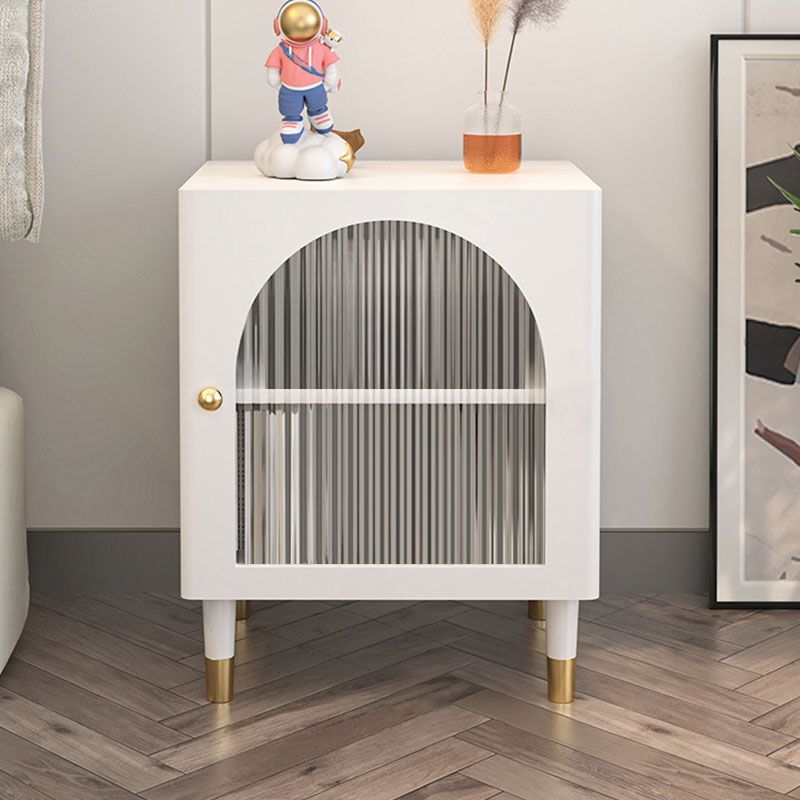 Modern Wooden Standard Nightstand 20.47"H Kids Bedside Table in White