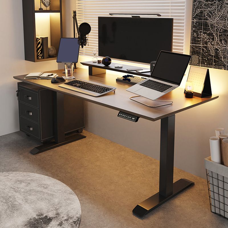 Modern T-Shape Base Office Desk Wooden Rectangle Task Desk for Home