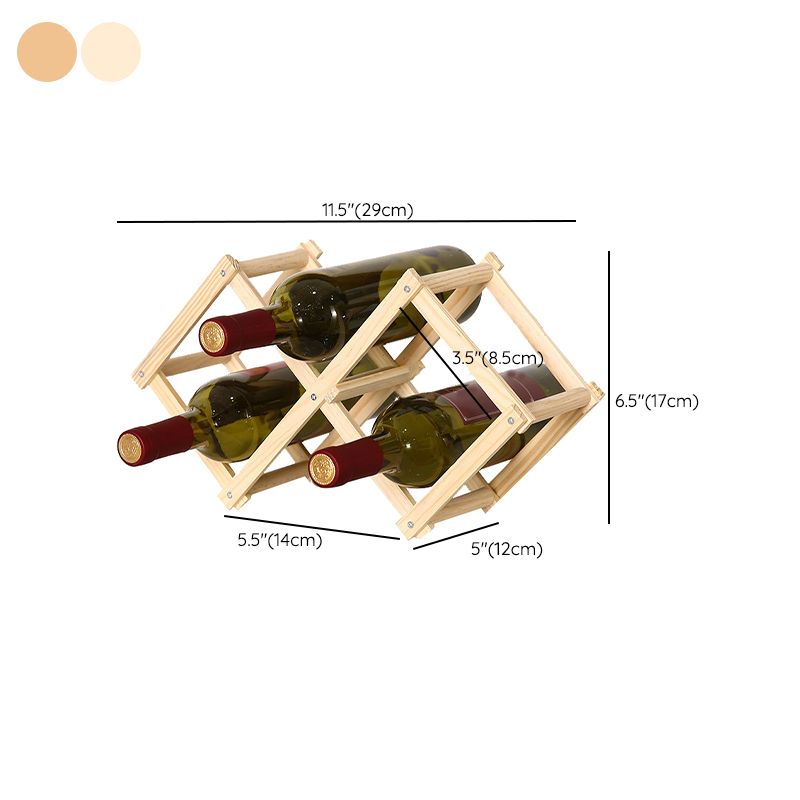 Countertop Bottle Holder Solid Wood Wine Bottle Rack for Living Room