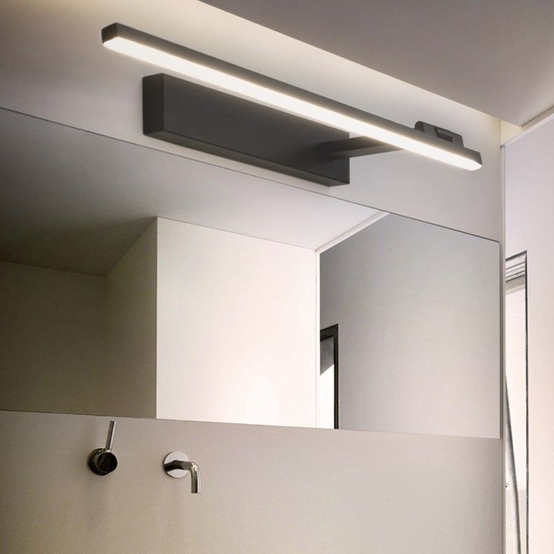 1-Light Minimalist Metal Vanity Light Straight LED Mirror Light for Bathroom