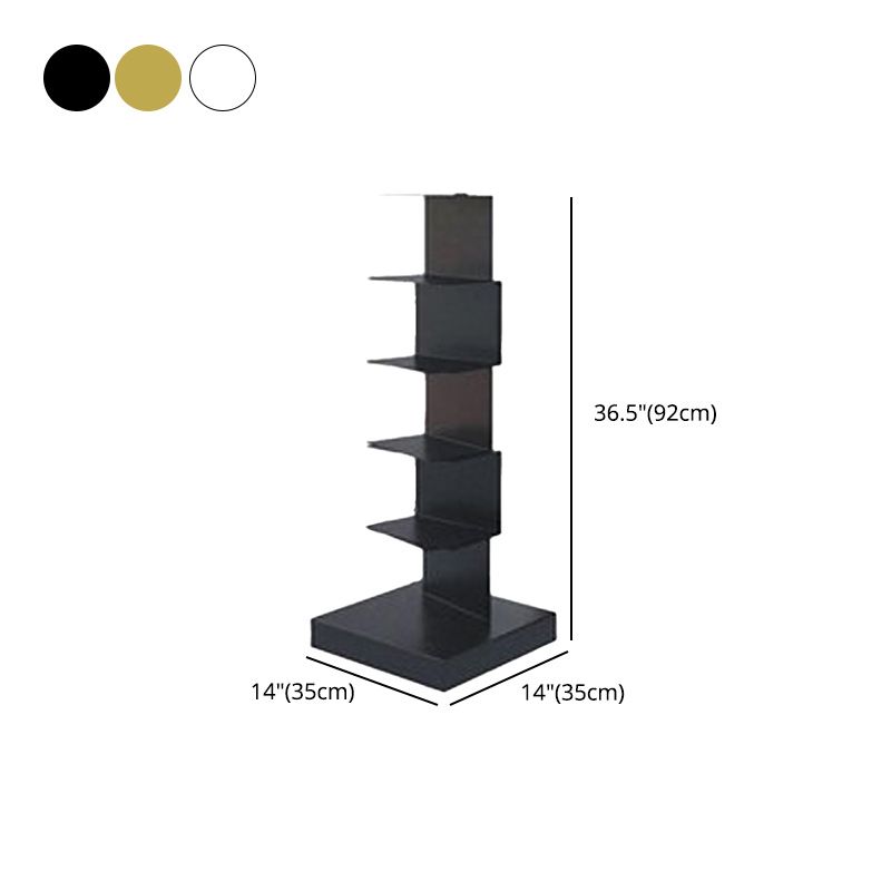 Glam Vertical Corner Bookshelf Iron Closed Back Bookcase for Home