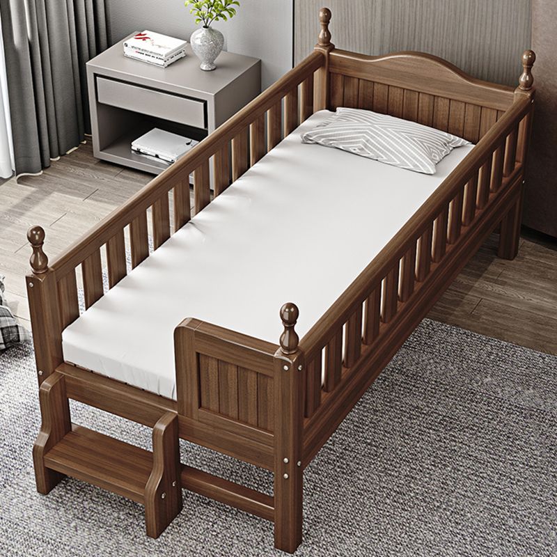 Traditional Convertible Crib Medium Wood Nursery Bed with Guardrail