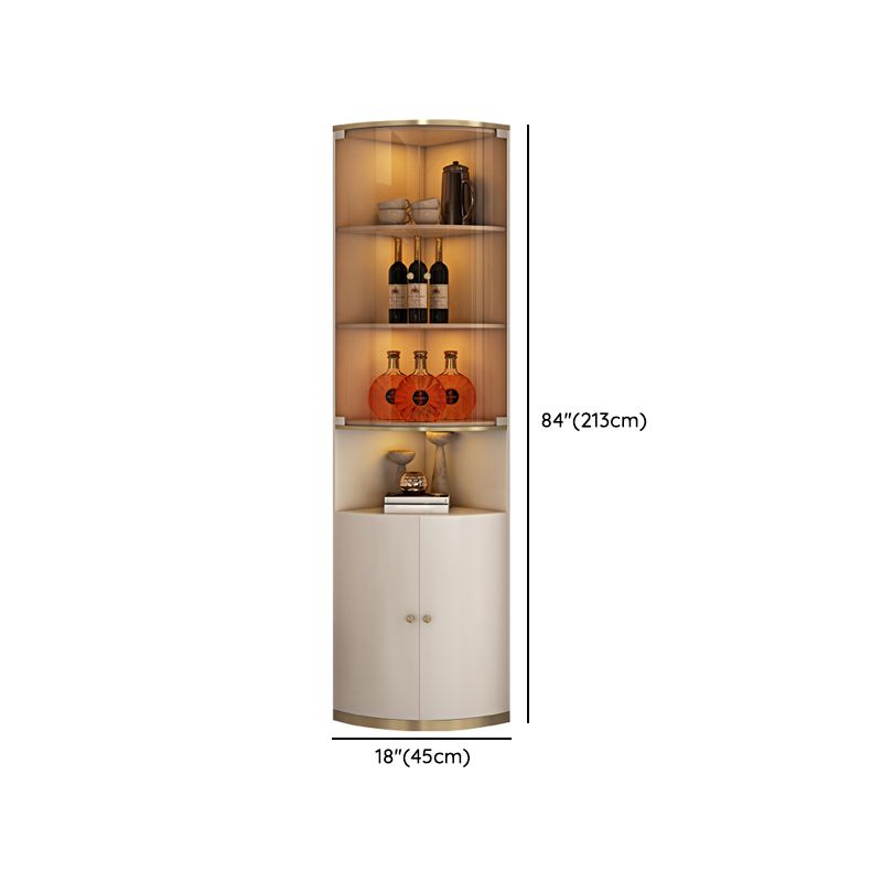 Polished Finish Home Freestanding Wine Holder with Storage Shelves