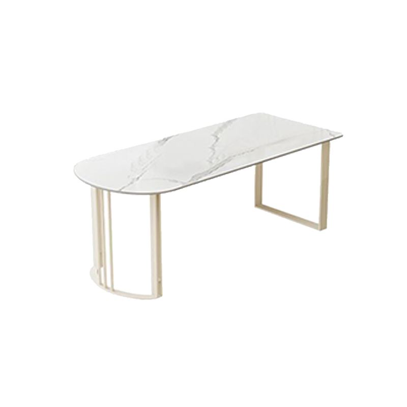 Modern Style Stone Writing Desk Irregular Shape Writing Table with 2-Legs for Home