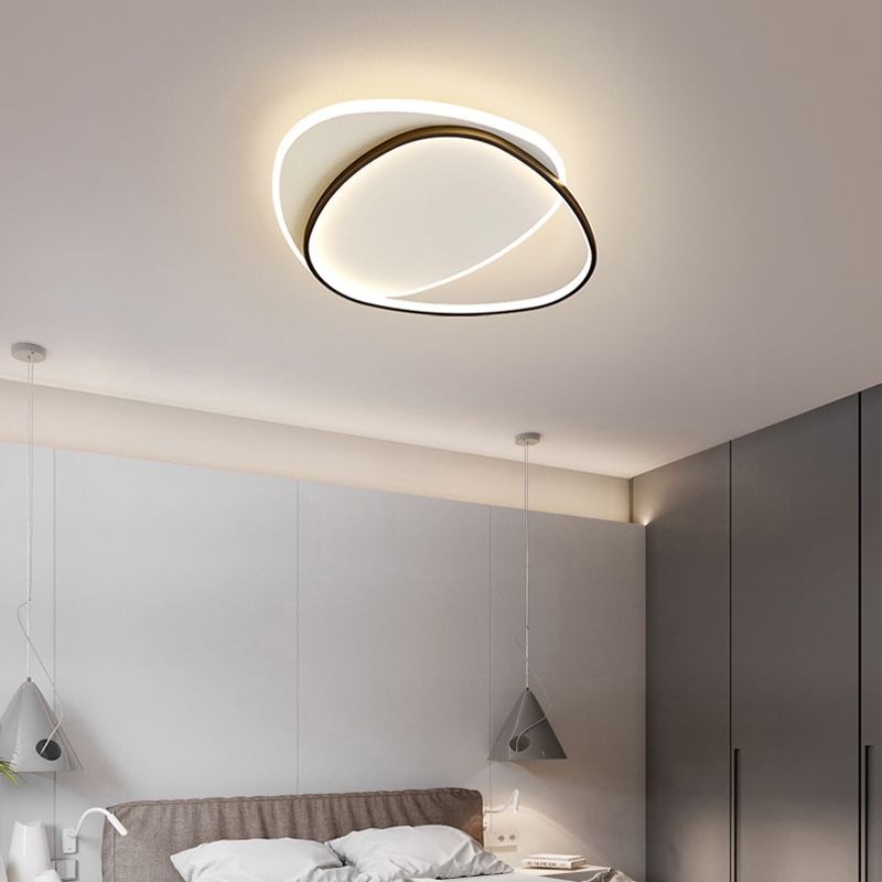 Metal Geometric Flush Mount Lighting Modern 2-Light Ceiling Lighting