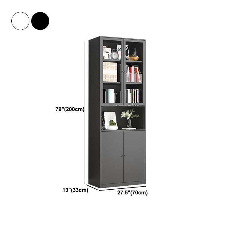 Metal Enclosed Bookshelf Modern Minimalist Rectangular Standard Bookcase