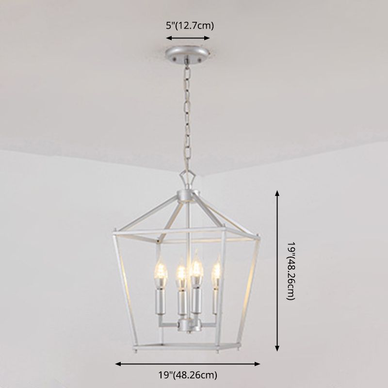 Lanterngeometrische hängende leichte schmiedeeiserne Vintage -Hängelicht für Veranda