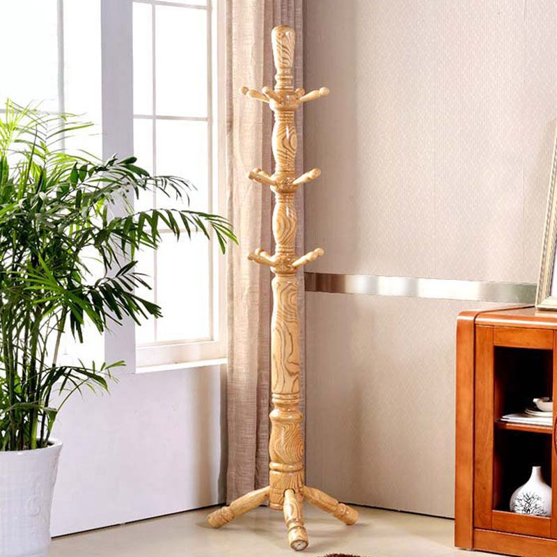 Traditional Coat Rack Free Standing Hooks Ash Hall Stand Living Room