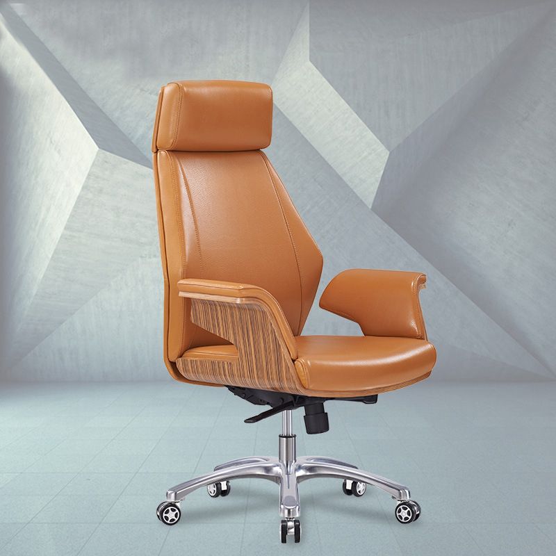 Contemporary Office Chair Adjustable Seat Height Leather Executive Chair