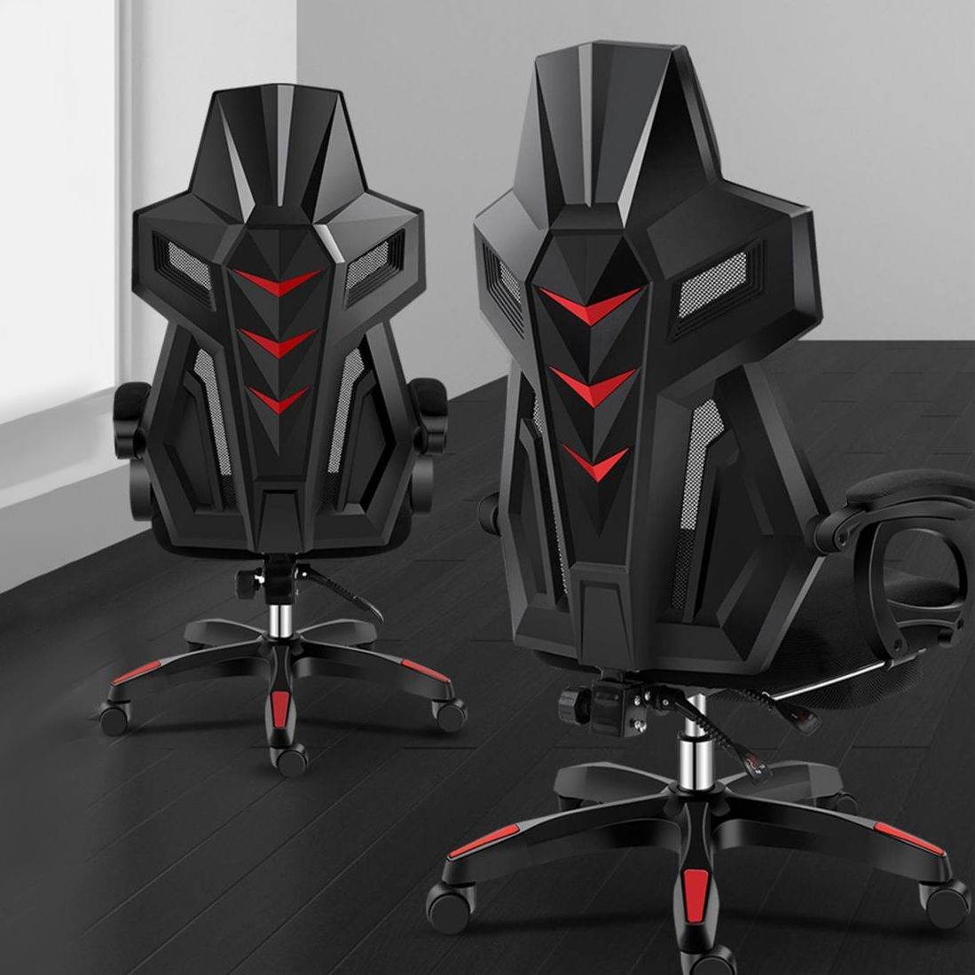 Modern Nylon Frame Gaming Chair Swivel Computer Desk Chair with Padded Arms