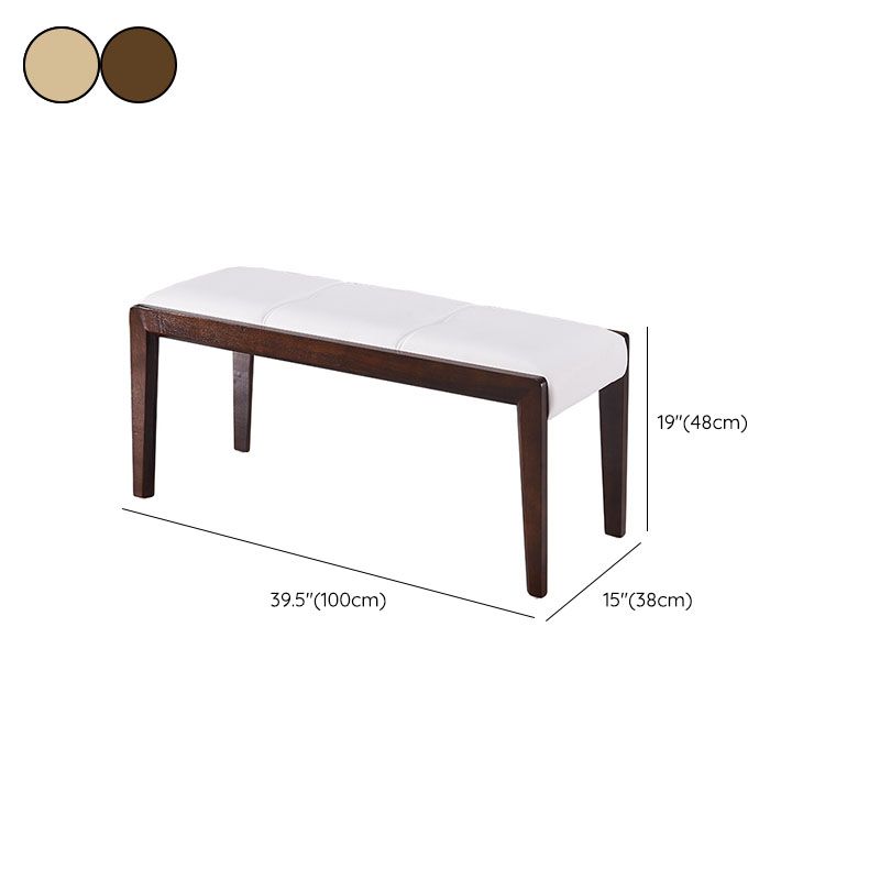 Contemporary Solid Wood Home Bench 18.8" Height Seating Bench with Legs