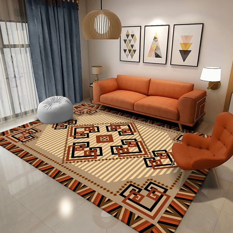 Persischer Südwest-Muster-Teppich Polyester Teppich nicht rutschfestes Hintergrund Teppich für die Heimdekoration