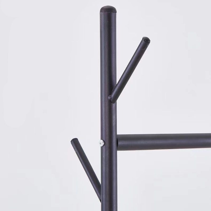 Classic Solid Color Coat Rack Free Standing Clothes Hanger with Storage Shelving