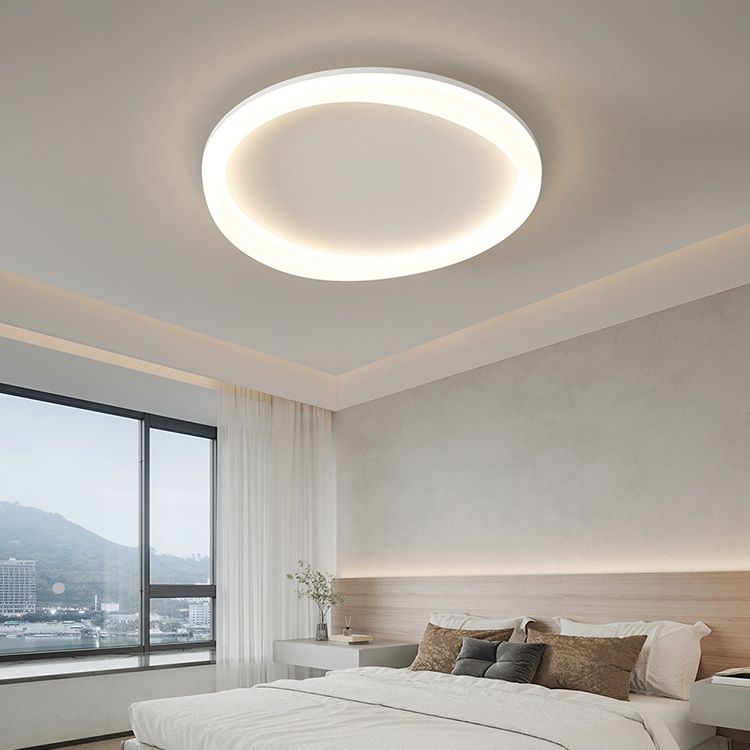 Loop Shape Flush Light Modern Style Metal 1 Light Flush Mount for Bedroom