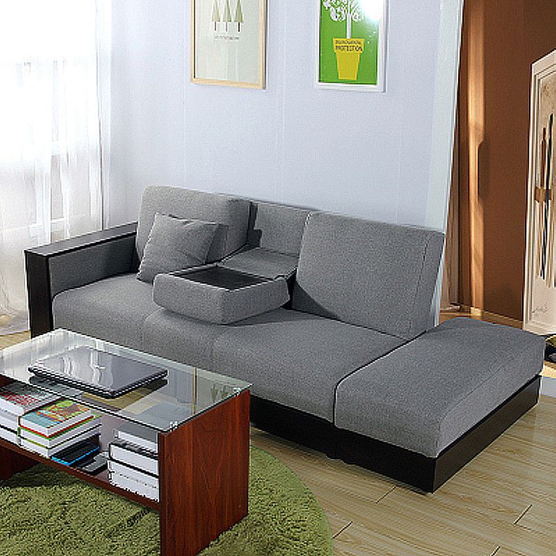 80.7"L √ó 40.16"W √ó 27.95"H One Arm Sectional Slipcovered Sofa with Storage