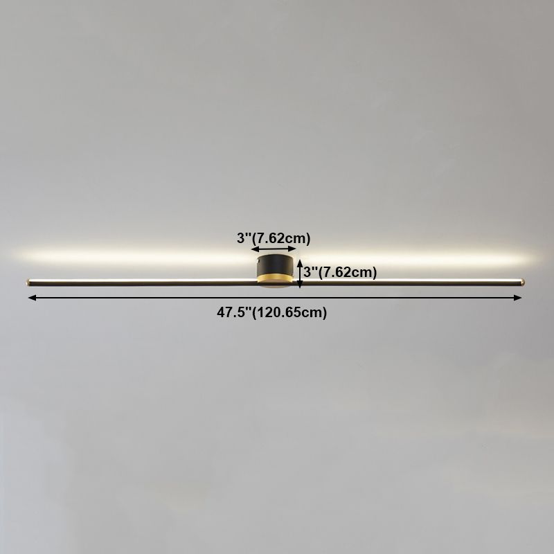 Metal Linear Shape Flush Ceiling Light Modern Style 1 Light Flush Ceiling Light Fixtures