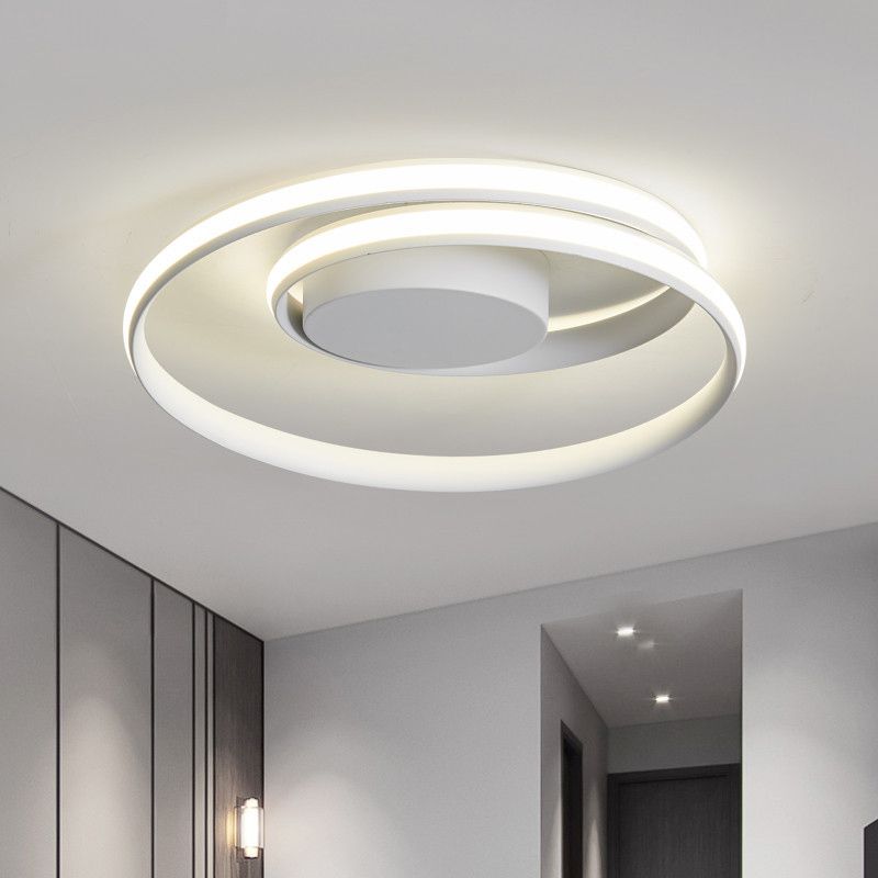 Modern Minimalist Indoor LED Ceiling Light Aluminium Linear Flush Mount with Silicone Shade