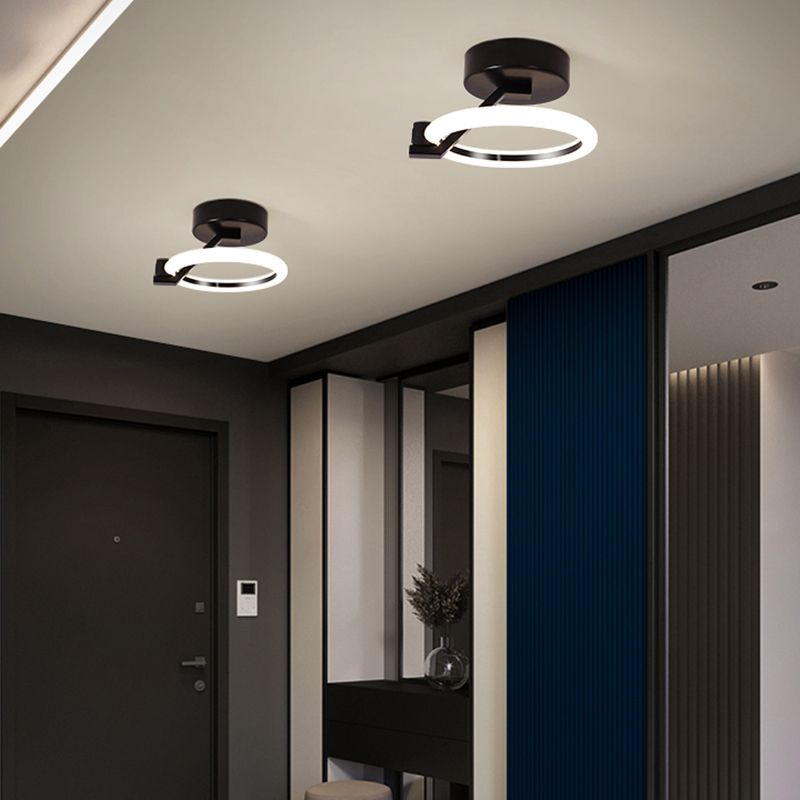 Acrylic Circular Semi Mount Lighting Simplicity LED Ceiling Flush Light for Corridor