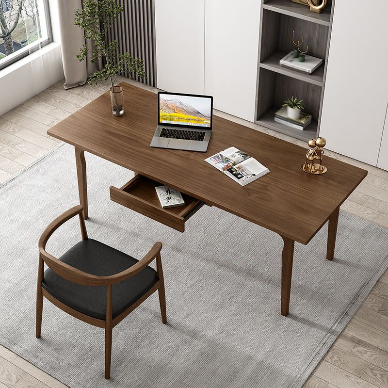 Modern Writing Desk Rectangular Solid Wood Office Desk for Home