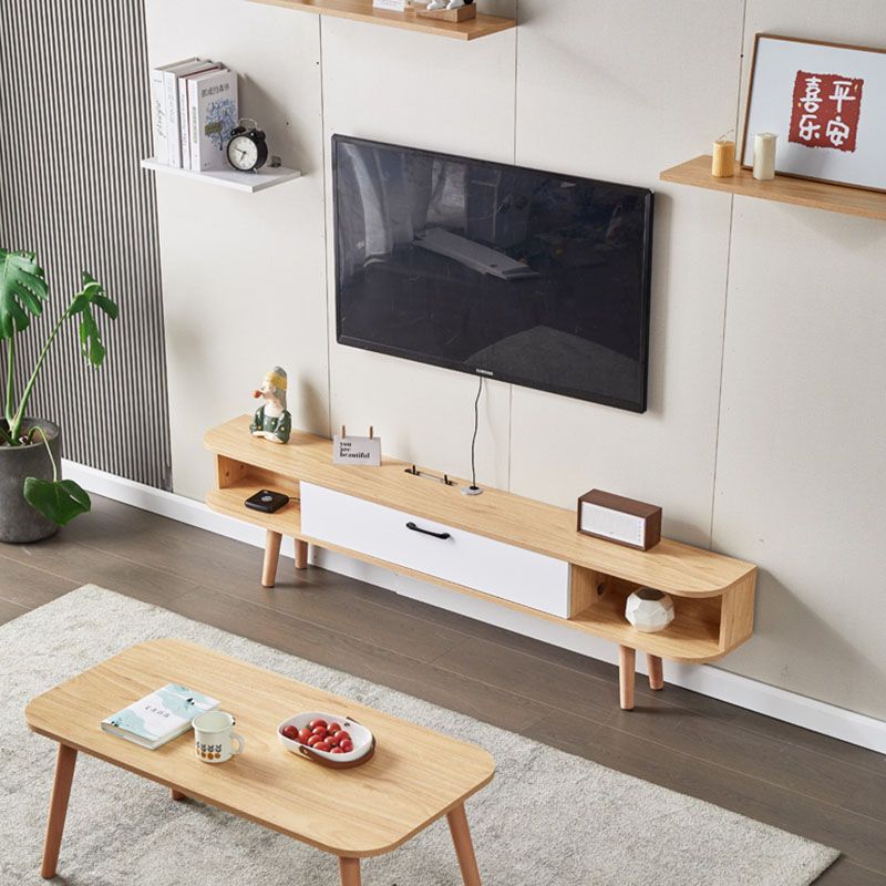 Wooden Media Console TV Stand Contemporary TV Media Stand with Door