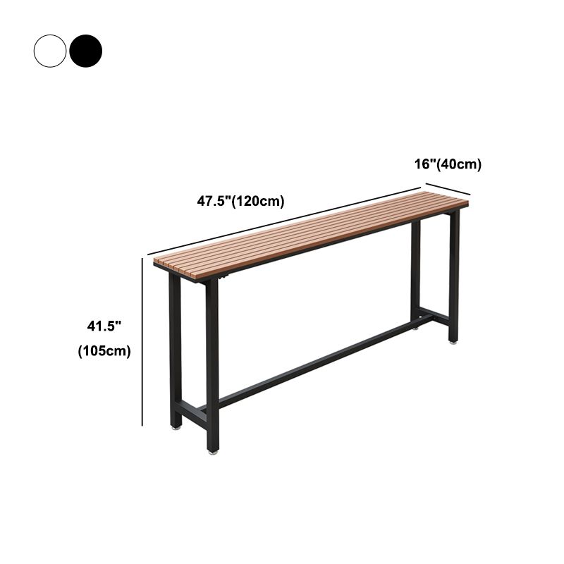 Wood Bar Dining Table Modern Rectangle Bar Table with Trestle Pedestal for Balcony