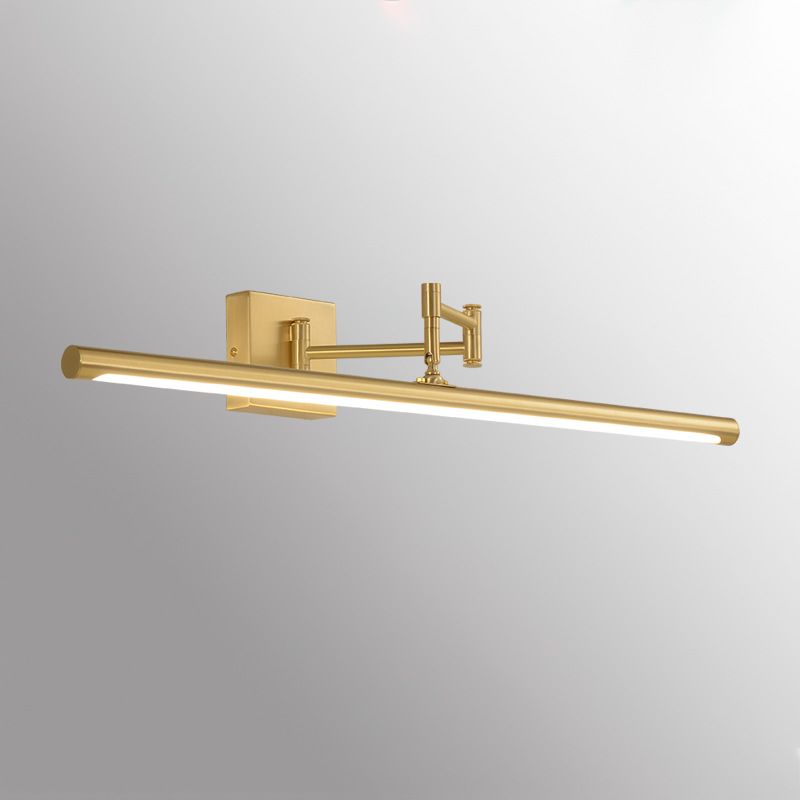 Lámpara de pared LED lineal dorada en moderna luz de pared ajustable de cobre de estilo creativo con sombra acrílica