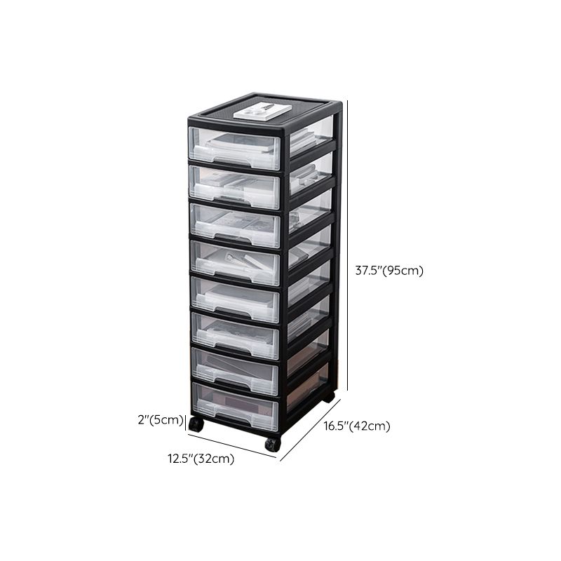 Transparent Filing Cabinet Vertical Modern Plastic Drawers File Cabinet