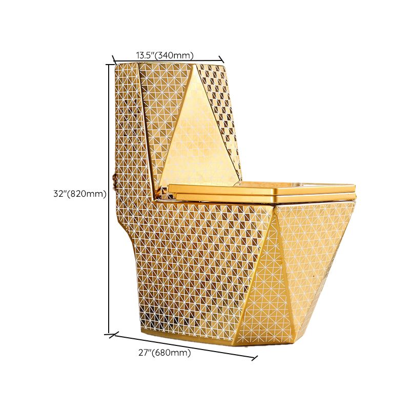 Contemporary One Piece Flush Toilet Floor Mounted Golden Urine Toilet for Washroom