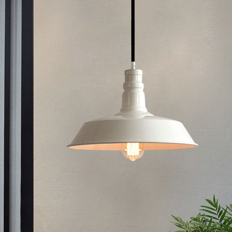 Scheunen Esstisch hängende Leuchte Vintage Stylish Metall 1 Glühbirne weiße Deckenlampe, 10 "/14" Durchmesser