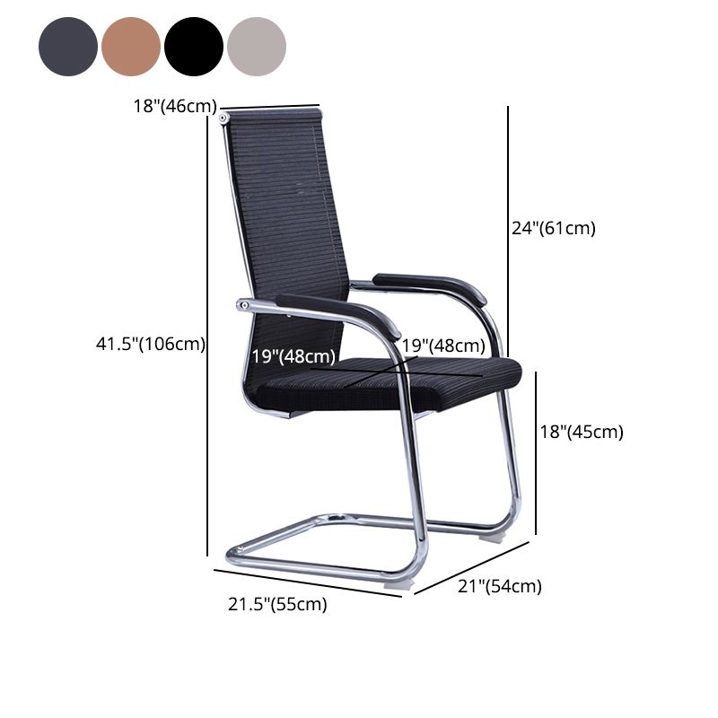 Modern Black and Orange Steel Desk Chair with Mid and High Back Home Office Chair