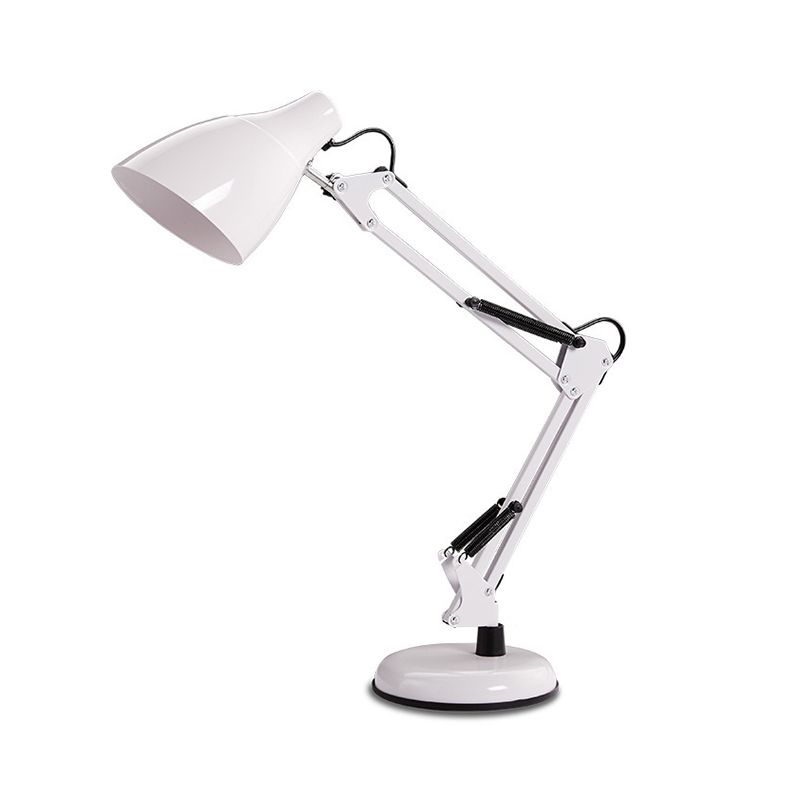 Lampe de bureau à tâches multi-arguments noir / blanc avec une nuance à cône de style moderne 1 éclairage de tâche métallique léger pour la salle d'étude