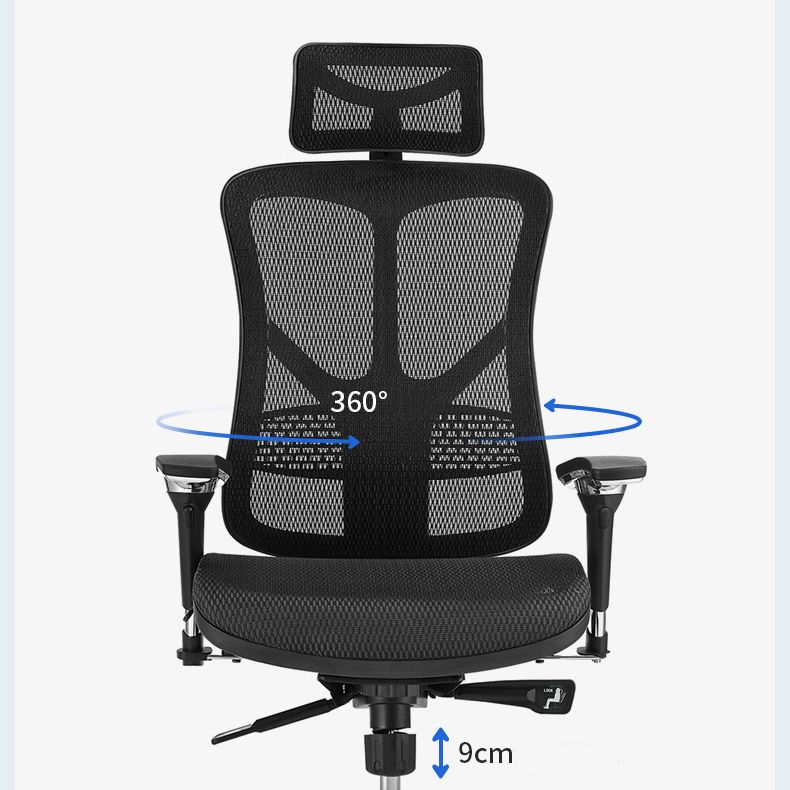 Modern Desk Chair Mesh Computer Chair High-Back Chair in Balck