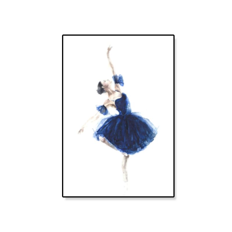 Pastel Drawing Ballet Girl Canvas Dance Nordic Textured Wall Art Print for Bedroom