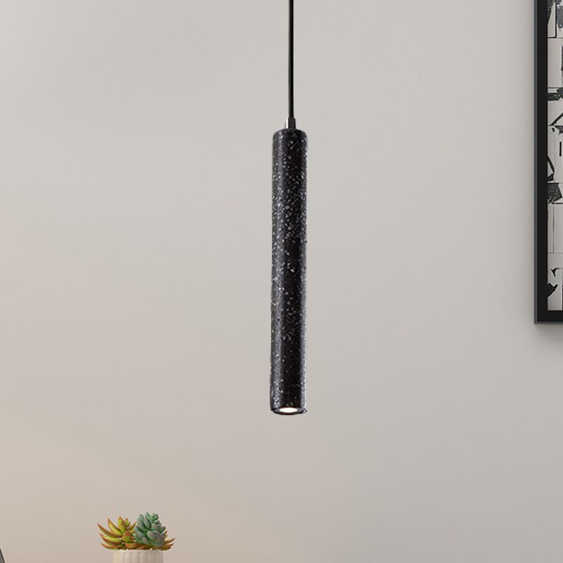 12"/21.5"H Tube Ceiling Pendant Light in Nordic Style Concrete1 Light Black/White/Yellow Hanging Ceiling Light