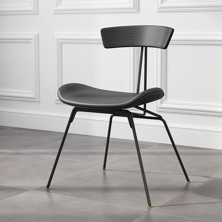 Industrial Dining Side Chair Upholstered Armless Dining Chair